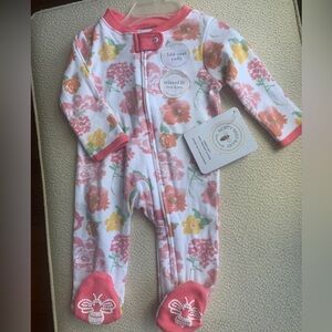 Burt’s Bees Pajama Zipper Sleep & Play Newborn NWT